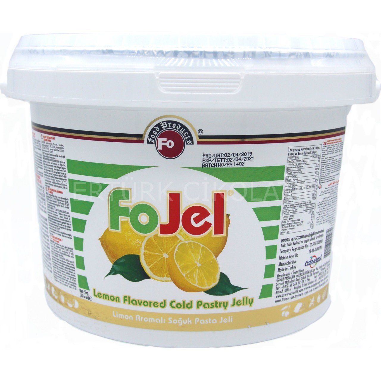FO LİMON AROMALI SOĞUK PASTA JELİ 5 KG