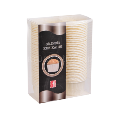 BENS SİLİNDİR KEK KALIBI BEYAZ ASETATLI PAKET54X40