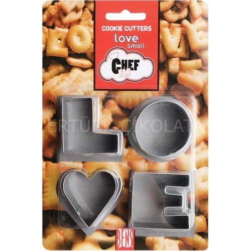 BENS METAL KOPAT KURABİYE KALIBI SET - BÜYÜK LOVE 1 'Lİ
