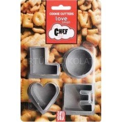 BENS METAL KOPAT KURABİYE KALIBI SET - BÜYÜK LOVE 1 'Lİ