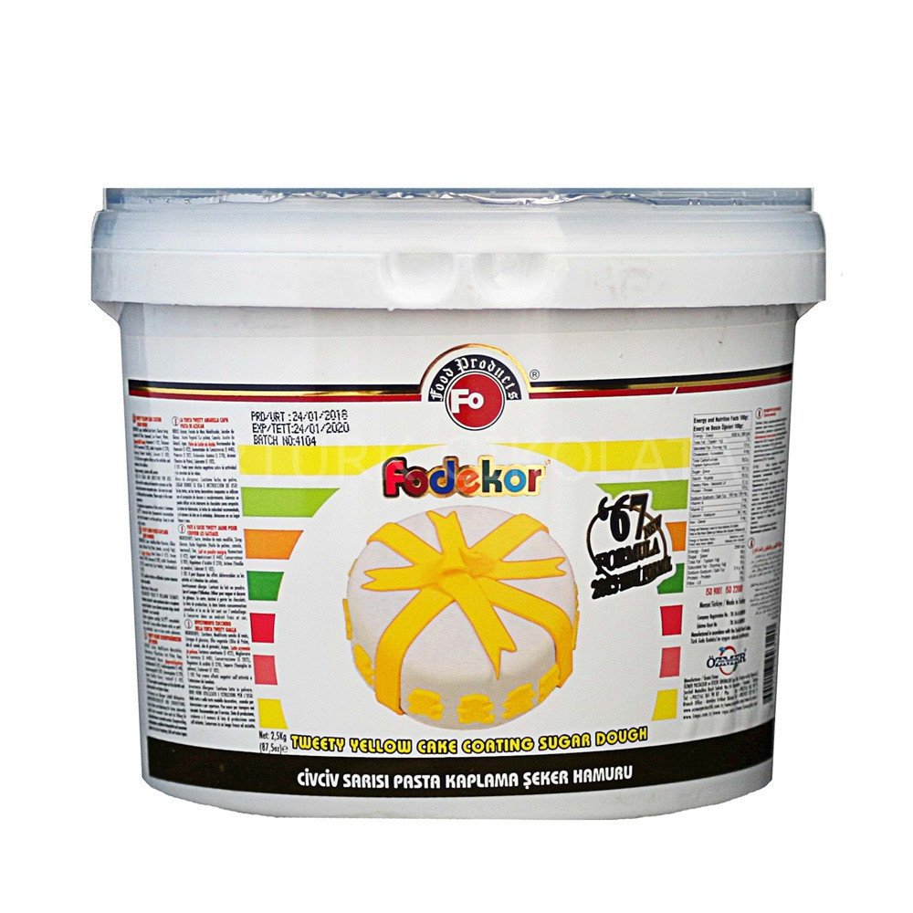 FO CİVCİV SARISI KAPLAMA, DEKOR VE ÇİÇEK YAPIMI İÇİN ŞEKER HAMURU 5 KG