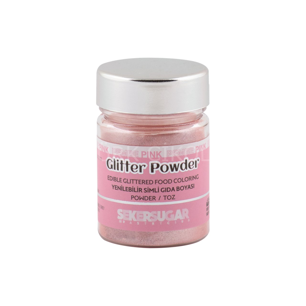 ŞEKER&SUGAR GLİTTER POWDER YENİLEBİLİR TOZ SİMLİ GIDA BOYASI PEMBE 10 GR