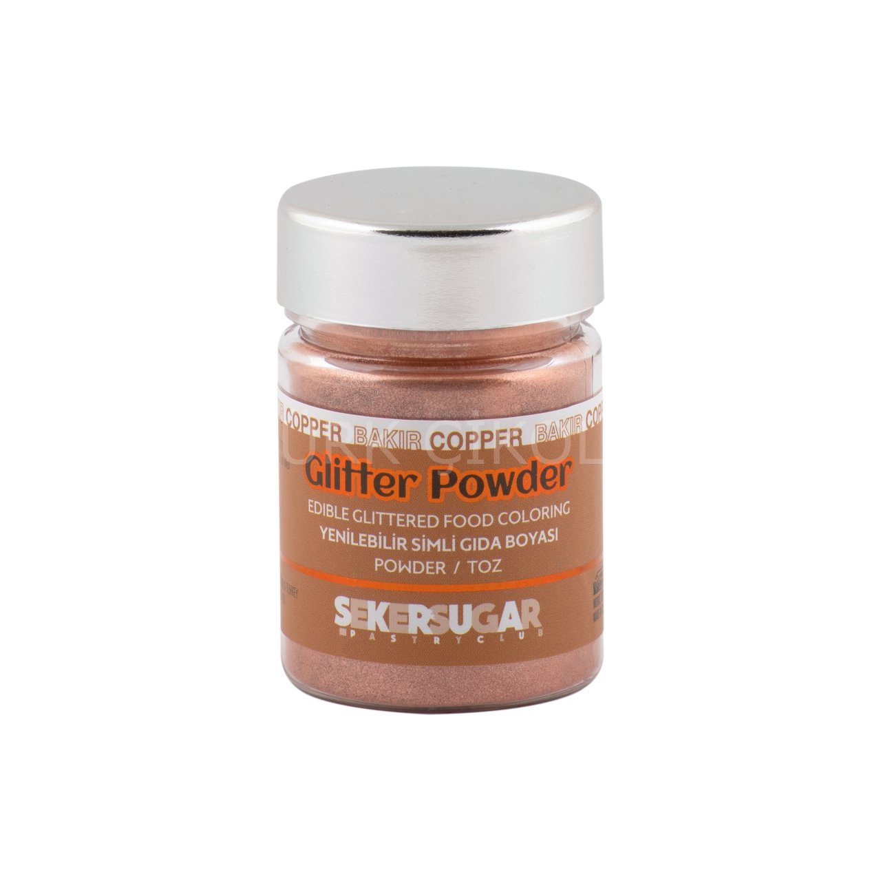 ŞEKER&SUGAR GLİTTER POWDER YENİLEBİLİR TOZ SİMLİ GIDA BOYASI BAKIR 10 GR