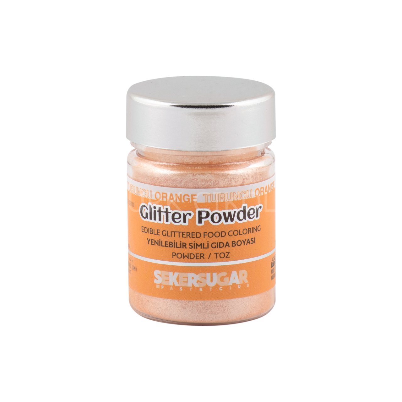 ŞEKER&SUGAR GLİTTER POWDER YENİLEBİLİR TOZ SİMLİ GIDA BOYASI TURUNCU 10 GR