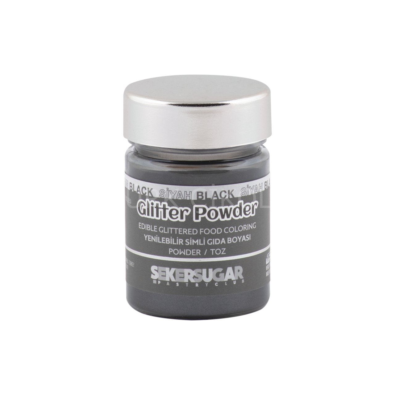ŞEKER&SUGAR GLİTTER POWDER YENİLEBİLİR TOZ SİMLİ GIDA BOYASI SİYAH 10 GR