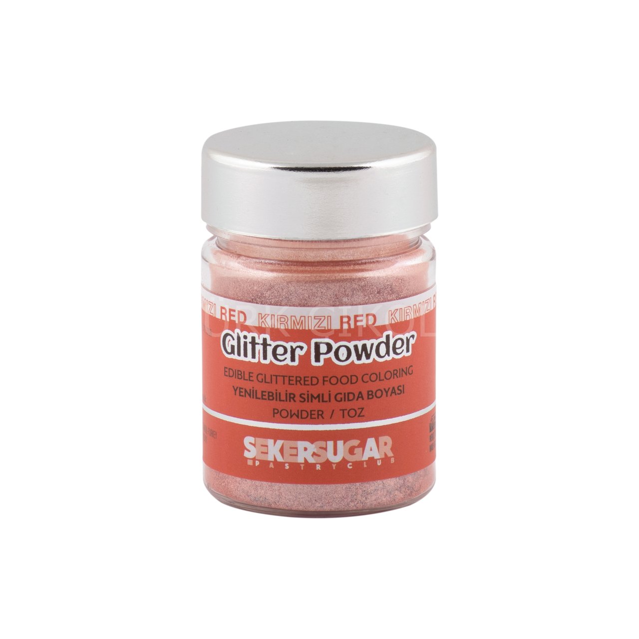ŞEKER&SUGAR GLİTTER POWDER YENİLEBİLİR TOZ SİMLİ GIDA BOYASI KIRMIZI 10 GR