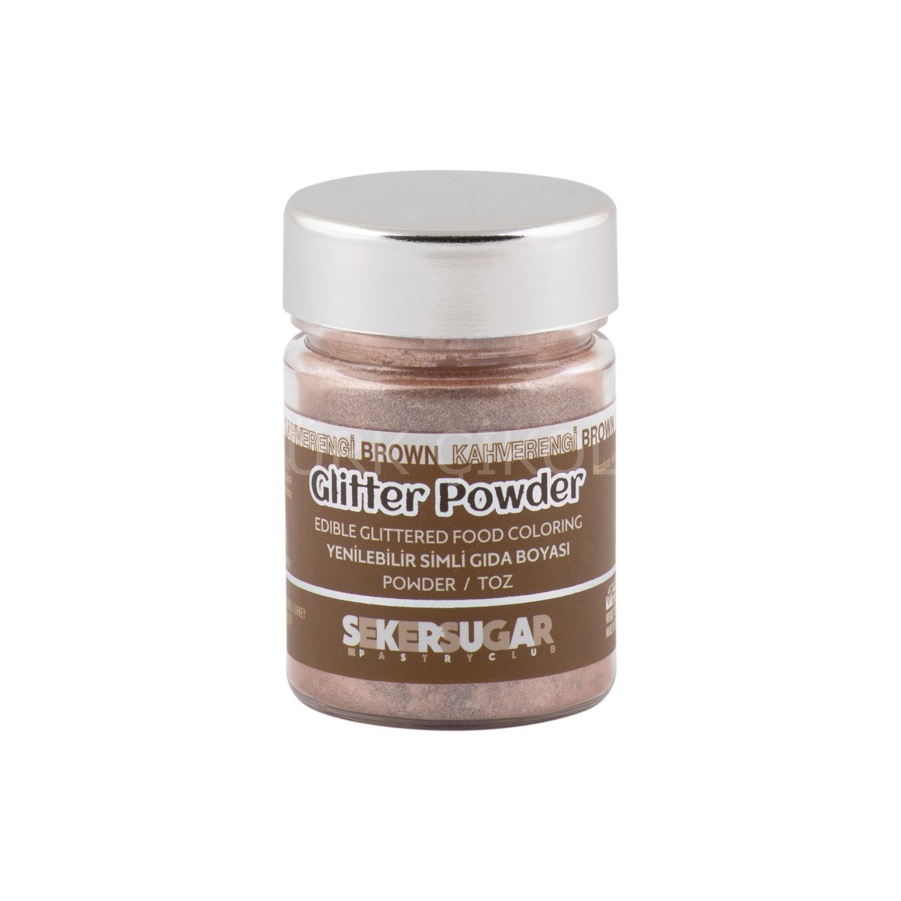ŞEKER&SUGAR GLİTTER POWDER YENİLEBİLİR TOZ SİMLİ GIDA BOYASI KAHVERENGİ 10 GR
