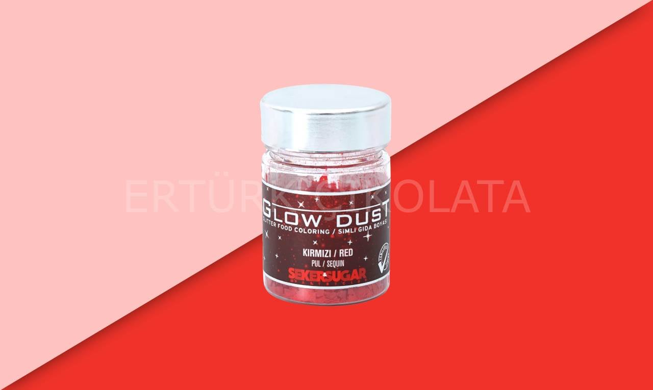 ŞEKER&SUGAR GLOW DUST YENİLEBİLİR KIRMIZI PUL SİM BOYA 7 GR