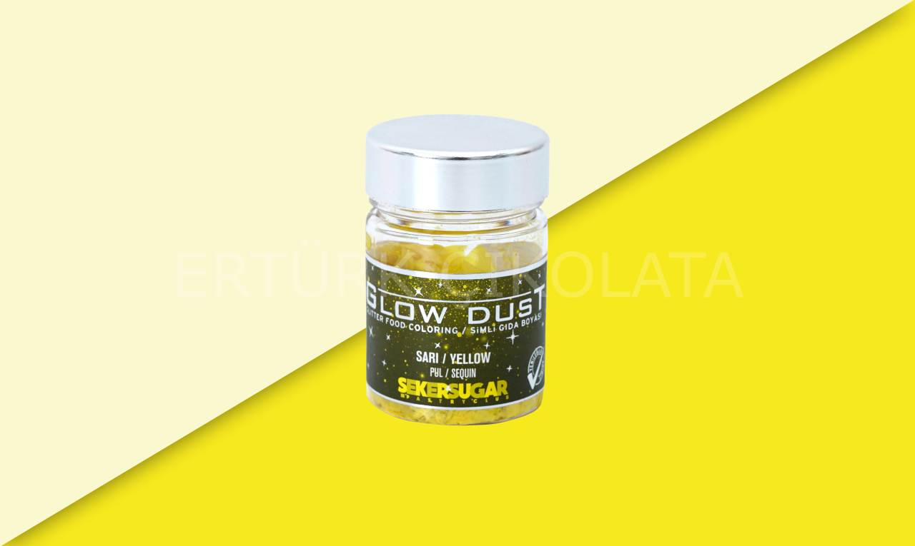 ŞEKER&SUGAR GLOW DUST YENİLEBİLİR SARI PUL SİM BOYA 7 GR