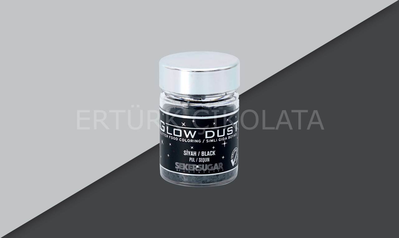 ŞEKER&SUGAR GLOW DUST YENİLEBİLİR SİYAH PUL SİM BOYA 7 GR