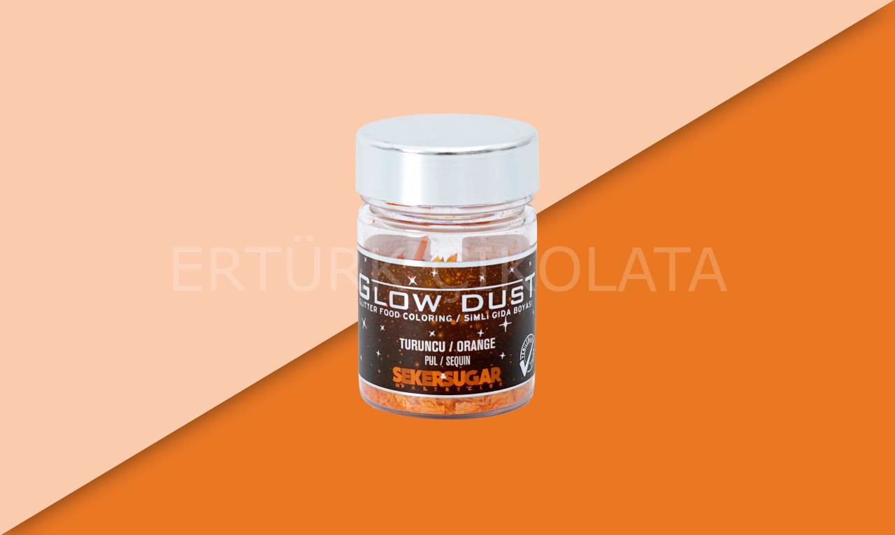 ŞEKER&SUGAR GLOW DUST YENİLEBİLİR TURUNCU PUL SİM BOYA 7 GR