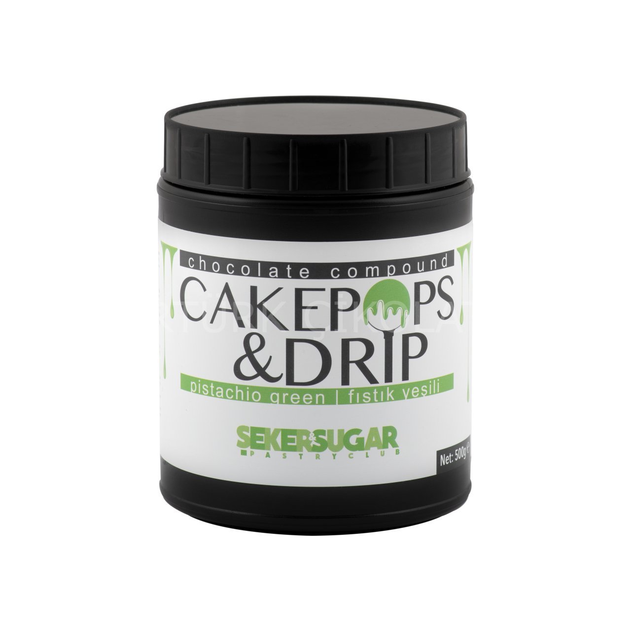 ŞEKER&SUGAR CAKEPOPS DRİP ÇİKOLATA FISTIK YEŞİLİ 500 GR