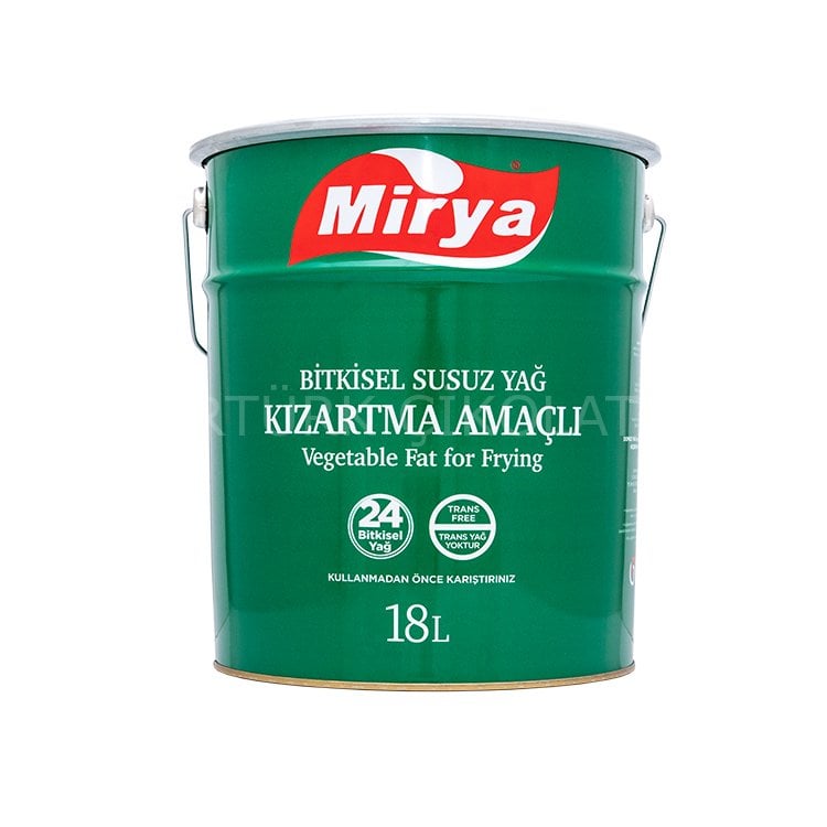 MİRYA BİTKİSEL SUSUZ YAĞ KIZARTMA AMAÇLI YEŞİL KOVA 18 LT