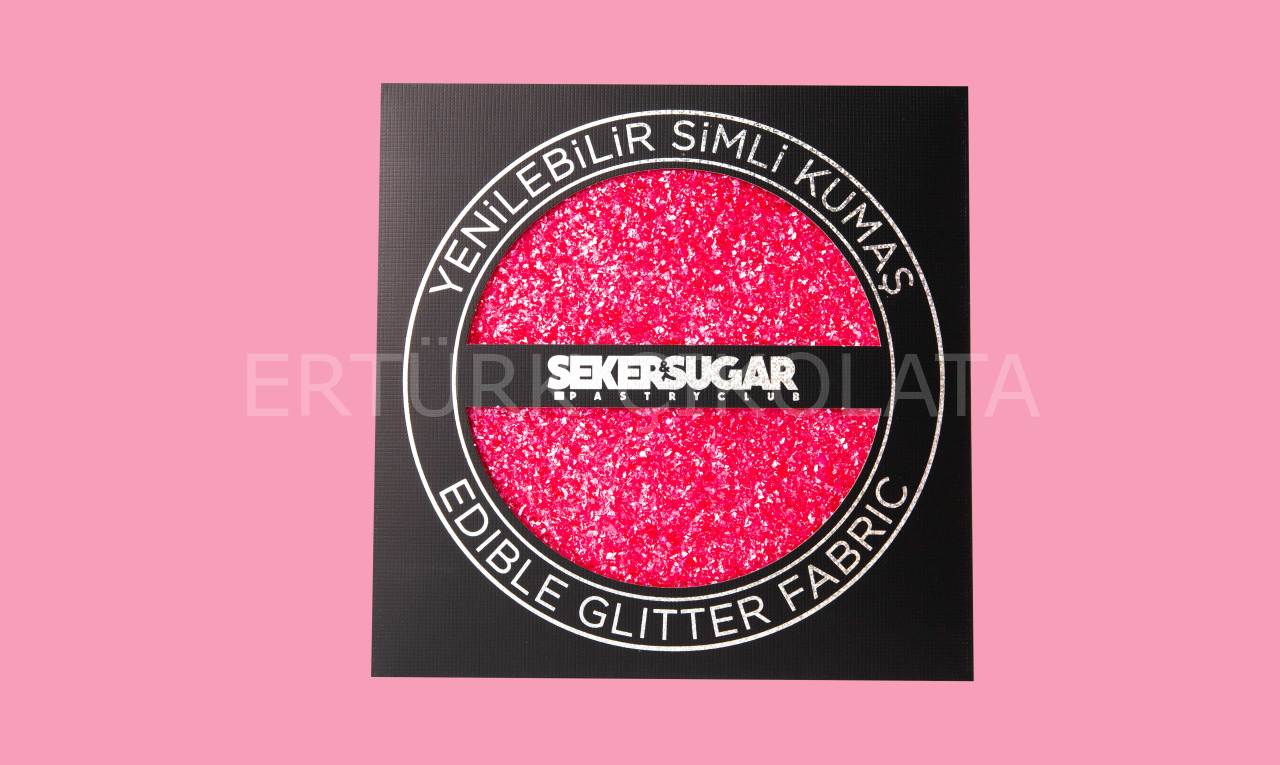 ŞEKER&SUGAR YENİLEBİLİR PEMBE SİMLİ KUMAŞ 15CM X 15CM
