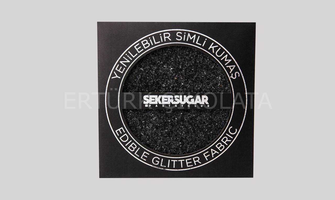 ŞEKER&SUGAR YENİLEBİLİR SİYAH SİMLİ KUMAŞ 15CM X 15CM