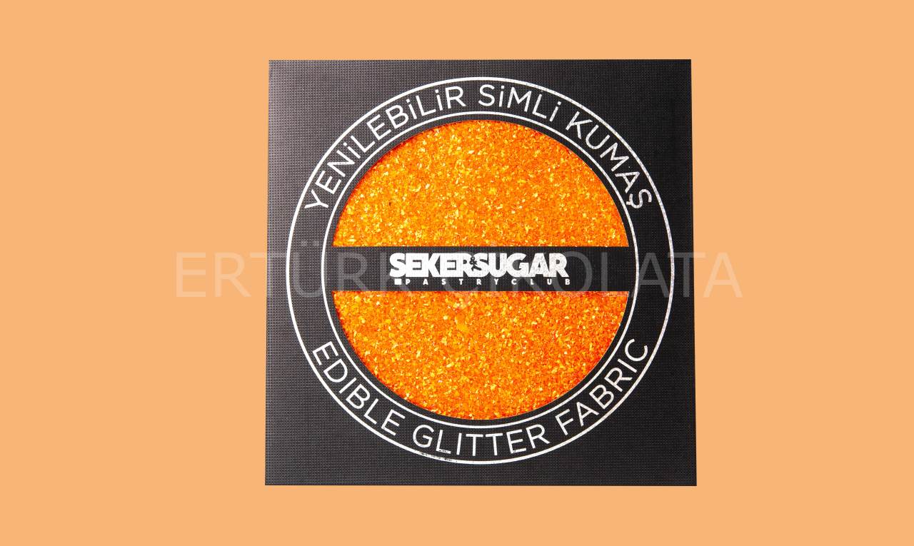 ŞEKER&SUGAR YENİLEBİLİR TURUNCU SİMLİ KUMAŞ 15CM X 15CM