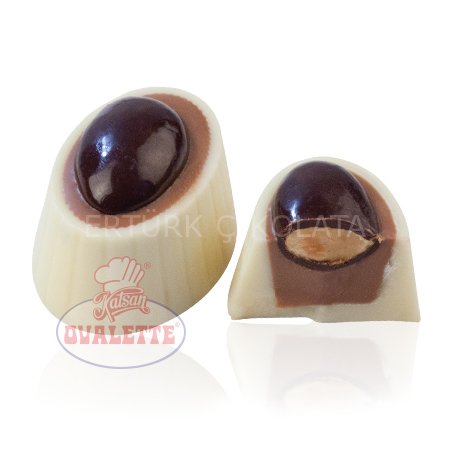 SCHÖNE SCHOKOLADE BADEM DRAJELİ BEYAZ OVAL KUP