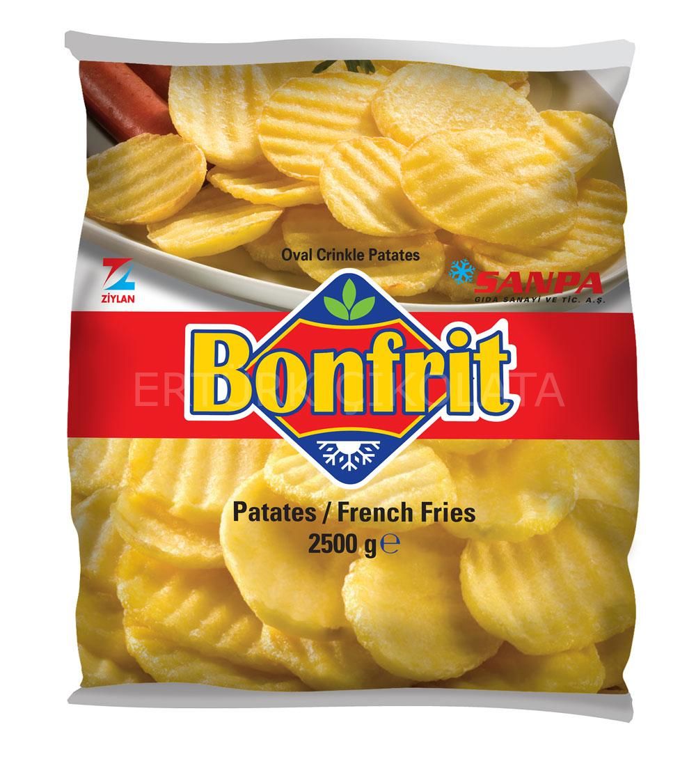 BONFRİT OVAL CRINKLE PATATES 9x9 2,5 KG