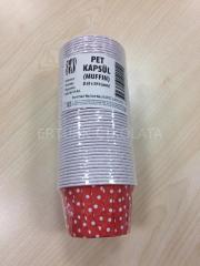BENS SİLİNDİR KEK KALIBI PET KAPSÜL KIRMIZI (50X39) 50'Lİ