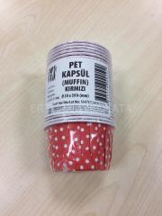BENS SİLİNDİR KEK KALIBI PET KAPSÜL KIRMIZI (50X39) 25'Lİ