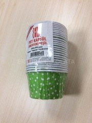 BENS SİLİNDİR KEK KALIBI PET KAPSÜL YEŞİL (50X39) 50'Lİ
