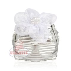 SCHÖNE SCHOKOLADE GÜMÜŞ KRİSTAL ÇİÇEK DEKORLU